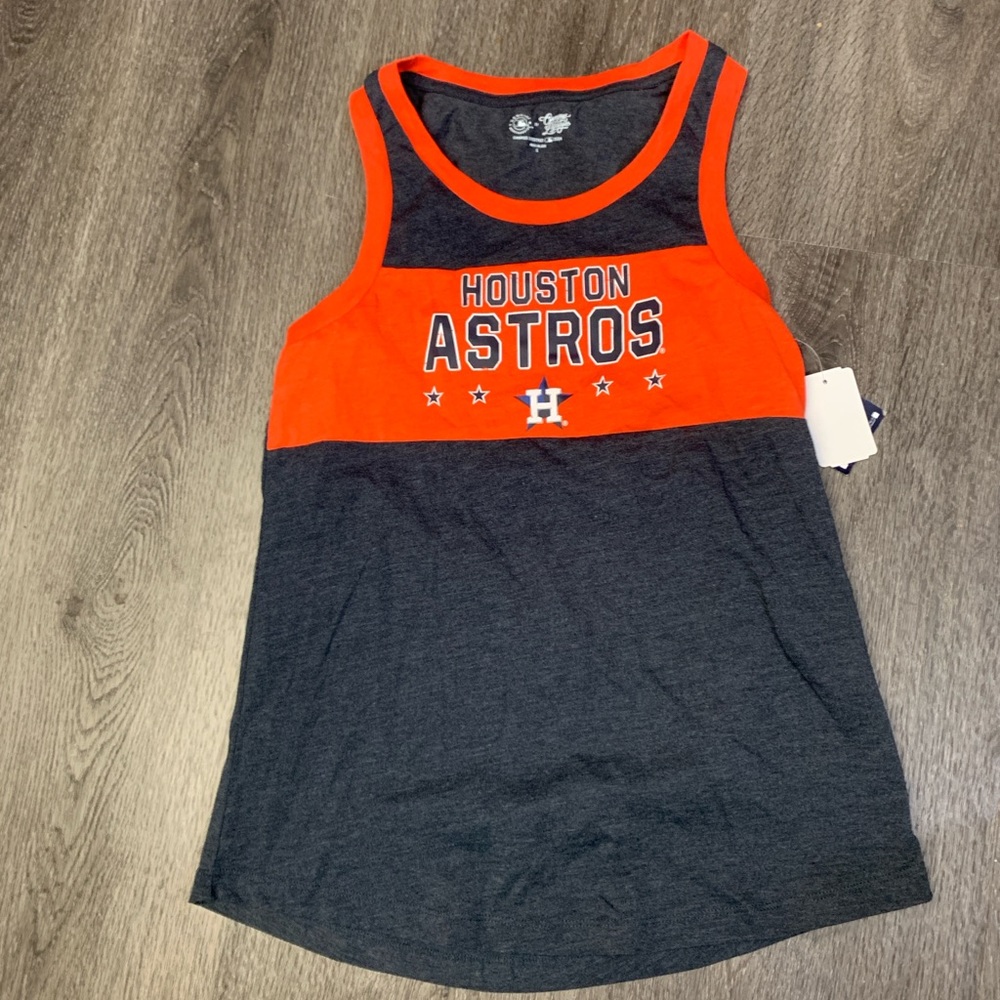 NEW Houston Astros Sleeveless Shirt Tank Adult Licensed MLB Size Small MSRP $25